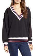 Women's Rebecca Minkoff Kristine Stripe Trim Sweatshirt, Size - Black