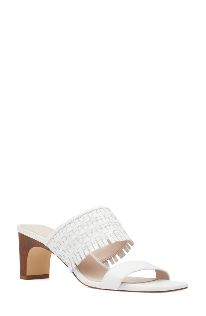 Women's Nine West Nirveli Woven Slide Sandal .5 M - White