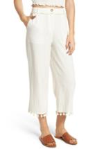 Women's Moon River Pompom Hem Linen Pants - Ivory