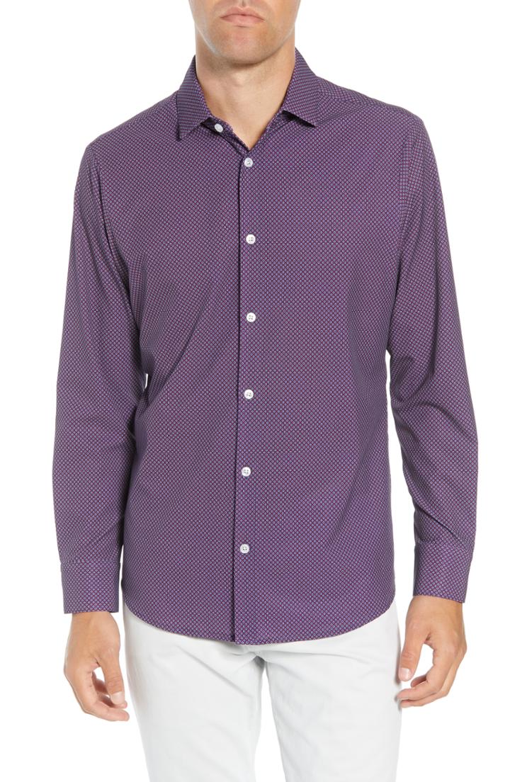 Men's Mizzen+main Damon Trim Fit Print Performance Sport Shirt