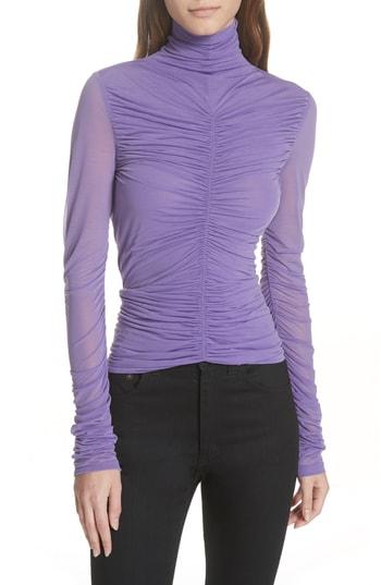 Women's Dvf Ruched Turtleneck - Purple