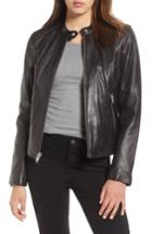 Women's Andrew Marc Leather Moto Jacket - Black