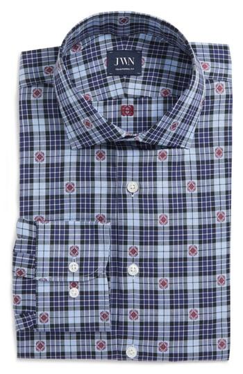 Men's John W. Nordstrom Traditional Fit Plaid Dress Shirt .5 - Blue