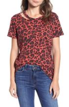 Women's Pam & Gela Leopard Print Cutout Tee, Size - Red