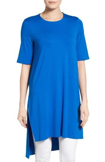 Women's Eileen Fisher Jersey Tunic Top, Size - Blue