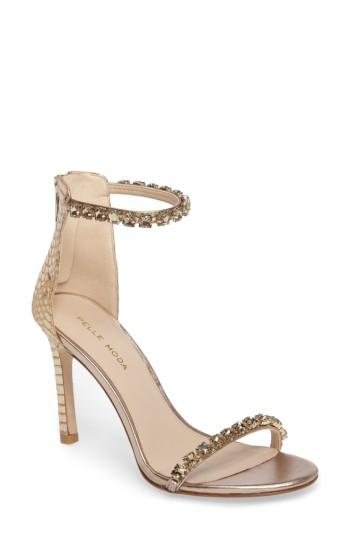 Women's Pelle Moda Frisk Embellished Sandal M - Metallic