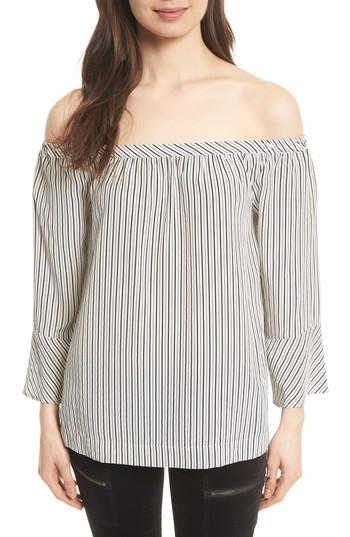 Women's Joie Dinora Off The Shoulder Stripe Silk Top