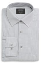 Men's Nordstrom Men's Shop Tech-smart Classic Fit Stretch Check Dress Shirt .5 - 32/33 - Grey