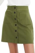 Women's Madewell Station Button Front Miniskirt - Green