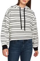 Women's 1.state Jacquard Knit Stripe Hooded Pullover - White