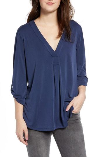 Women's Henley, Size - Blue