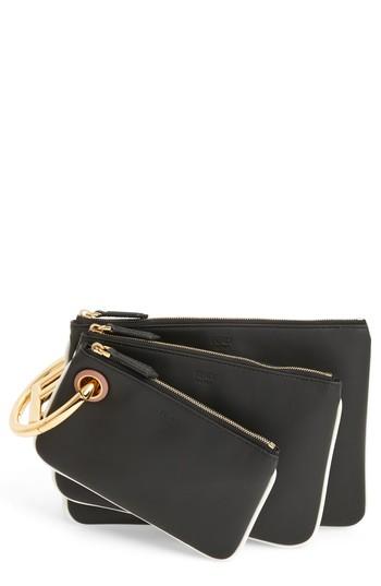 Fendi Triplette Set Of Three Calfskin Leather Pouches -