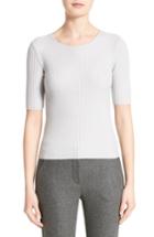 Women's Armani Collezioni Stretch Wool Blend Top Us / 38 It - Grey