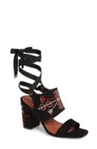 Women's Topshop Roxanne Embroidered Lace-up Sandal .5us / 40eu M - Black