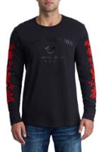Men's True Religion Brand Jeans Bloom Print T-shirt - Black