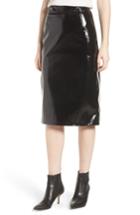 Women's Trouve Patent Pencil Skirt, Size - Black