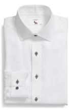 Men's Lorenzo Uomo Trim Fit Textured Dress Shirt .5 - 34 - White