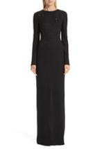 Women's St. John Collection Lace Overlay Jacquard Knit Gown