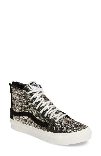 Women's Vans 'sk8-hi Slim' Metallic Leather Sneaker .5 M - Metallic