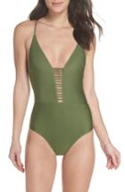 Women's Bca Enchanted Solid One-piece Swimsuit - Green