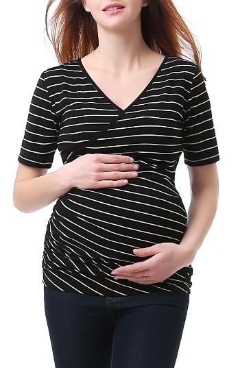 Women's Kimi And Kai Beverly Ruched Maternity/nursing Top