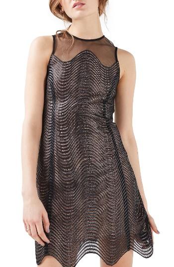 Women's Topshop Wavy Lace Minidress