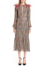 Women's Sara Battaglia Stretch Wool A-line Dress Us / 40 It - Blue