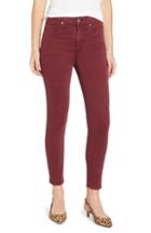 Petite Women's Caslon Sierra High Waist Ankle Skinny Pants P - Red