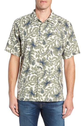 Men's Tommy Bahama Terra Fronds Silk Blend Camp Shirt - Green