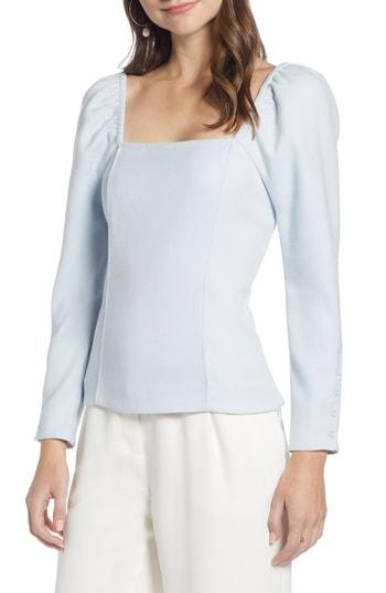 Women's Something Navy Fitted Square Neck Top - Blue