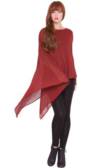 Women's Olian 'lisa' Maternity Cape Top - Red