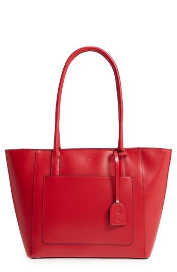 Lodis Medium Margaret Leather Tote With Zip Pouch - Red
