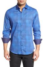 Men's Stone Rose Bold Fx Stripe Print Sport Shirt (m) - Blue