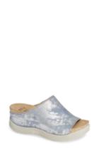 Women's Fly London 'wigg' Platform Wedge Slide Sandal -8.5us / 39eu - Blue