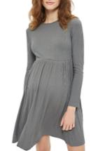 Women's Topshop Tie Back Maternity Skater Dress Us (fits Like 0-2) - Grey