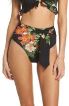 Women's Isabella Rose Tropicali Sash High Waist Bikini Bottoms - Black