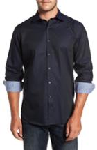 Men's Bugatchi Classic Fit Geo Jacquard Sport Shirt - Blue