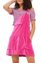 Women's Topshop Velvet Pinafore Dress Us (fits Like 0) - Pink