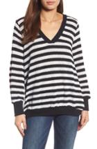 Women's Caslon Double V-neck Relaxed Pullover, Size - Black