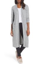 Women's Gibson Long Fleece Open Cardigan - Grey