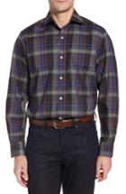 Men's Tailorbyrd Carlyss Regular Fit Plaid Sport Shirt, Size - Blue