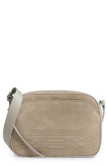 Allsaints Cooper Nubuck Leather Shoulder Bag - Grey