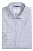 Men's Calibrate Trim Fit Stretch Non-iron Geometric Dress Shirt