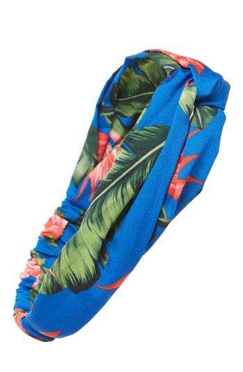 Cara Tropical Twist Head Wrap, Size - Blue