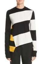 Women's Calvin Klein 205w39nyc Bicolor Stripe Merino Wool Blend Sweater - Black