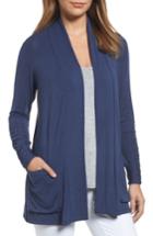 Women's Bobeau Ruched Sleeve Cardigan - Blue