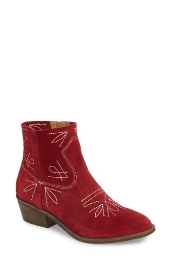 Women's Lucky Brand Floriniah Bootie .5 M - Red