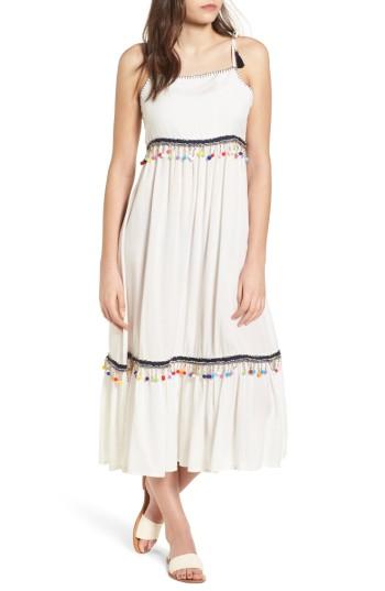 Women's Raga Coconut Cove Pompom Trim Midi Dress - Ivory