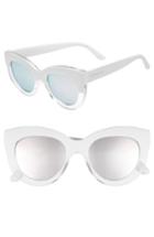 Women's Seafolly Tortola V2 51mm Polarized Cat Eye Sunglasses - White Splice
