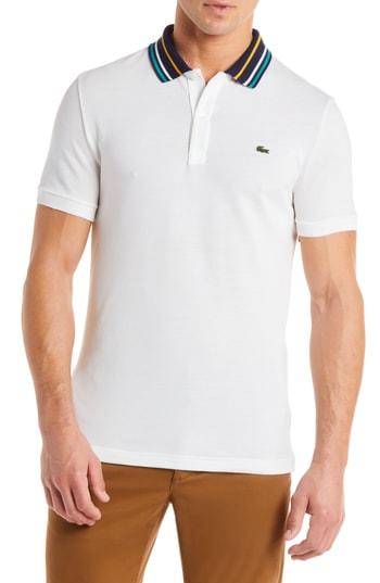 Men's Lacoste Slim Fit Fancy Pique Polo (s) - White